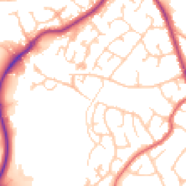 Daytime road noise heatmap for TN24 9BN