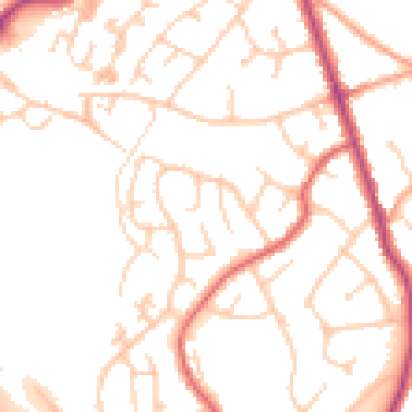 Daytime road noise heatmap for TN24 9BT