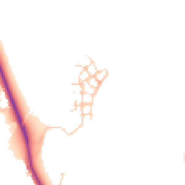 Daytime road noise heatmap for TN24 9FP