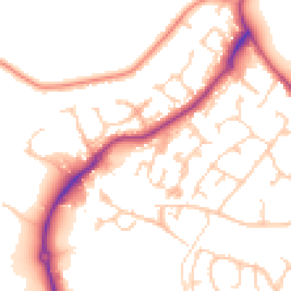 Daytime road noise heatmap for TN24 9HW