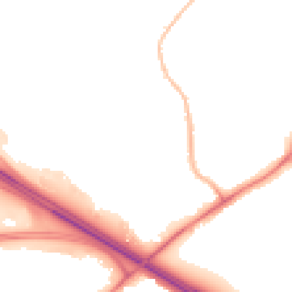 Night-time road noise heatmap for TN24 9JS