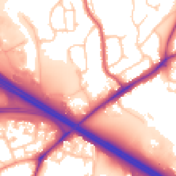 Daytime road noise heatmap for TN24 9JX