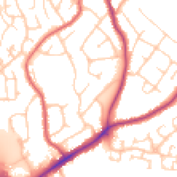 Daytime road noise heatmap for TN24 9LP