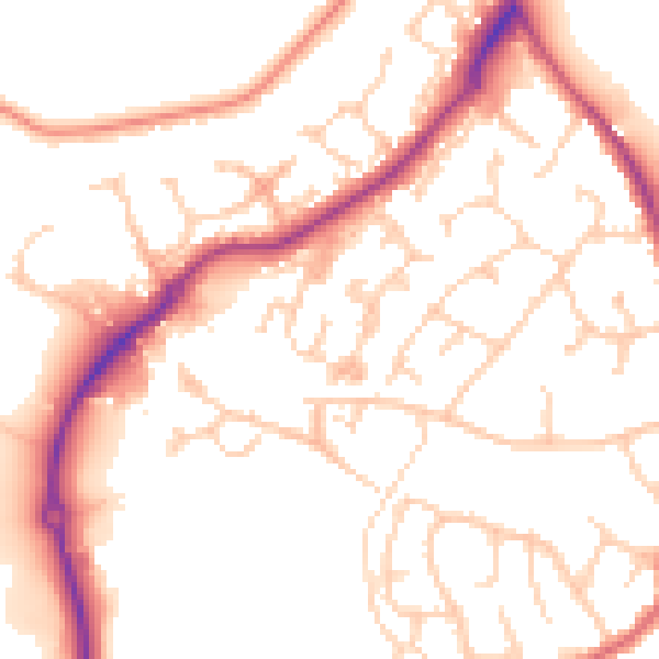 Daytime road noise heatmap for TN24 9NB