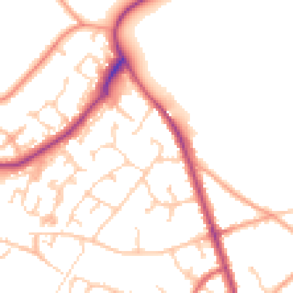 Daytime road noise heatmap for TN24 9PJ