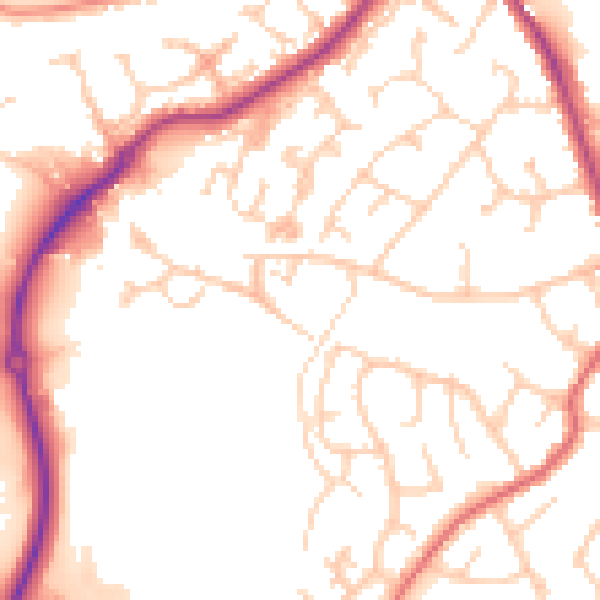 Daytime road noise heatmap for TN24 9PP
