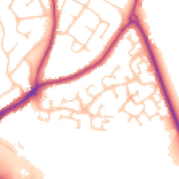 Daytime road noise heatmap for TN24 9PQ