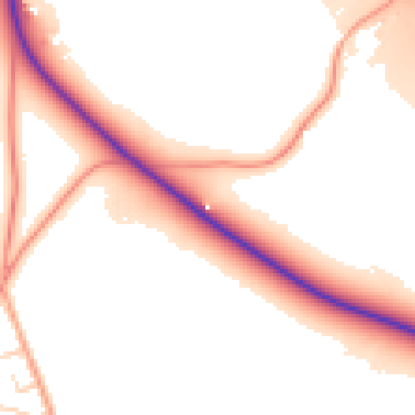 Daytime road noise heatmap for TN26 1AG