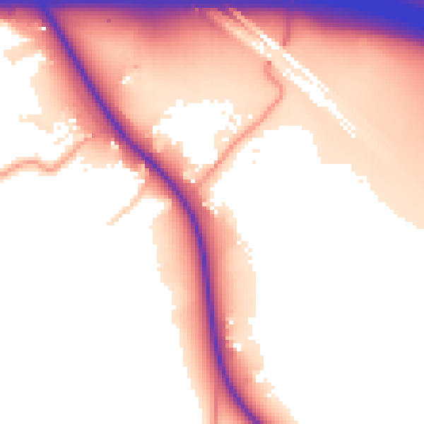 Daytime road noise heatmap for TN26 1AW