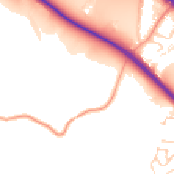 Daytime road noise heatmap for TN26 1DP