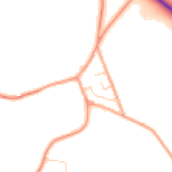 Daytime road noise heatmap for TN26 1DU