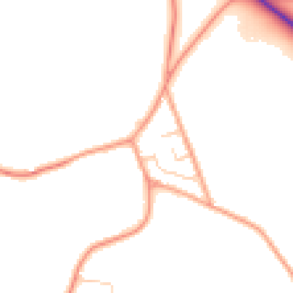 Daytime road noise heatmap for TN26 1DX