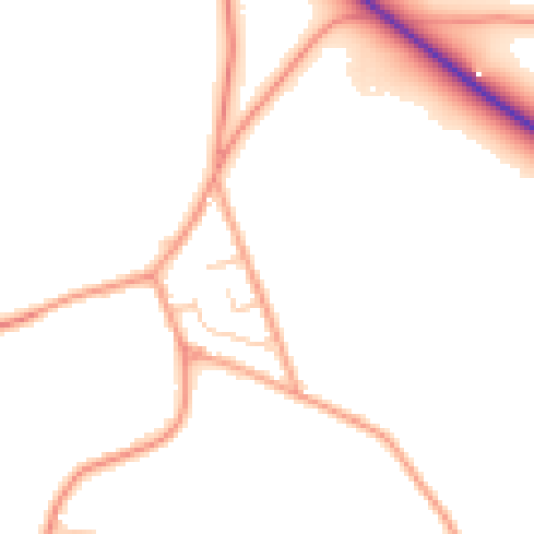 Daytime road noise heatmap for TN26 1DZ