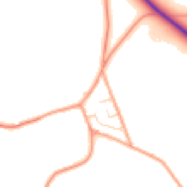 Daytime road noise heatmap for TN26 1HA