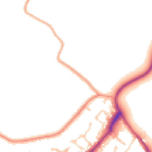 Daytime road noise heatmap for TN26 1JD