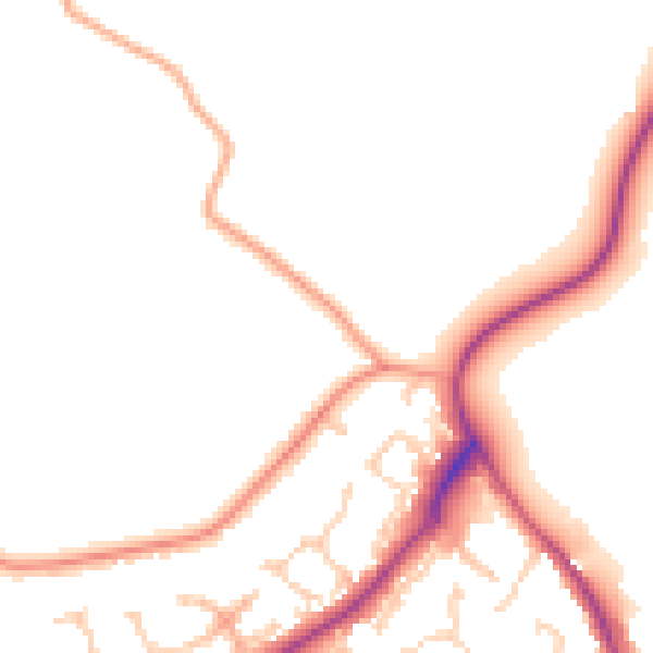 Daytime road noise heatmap for TN26 1JH