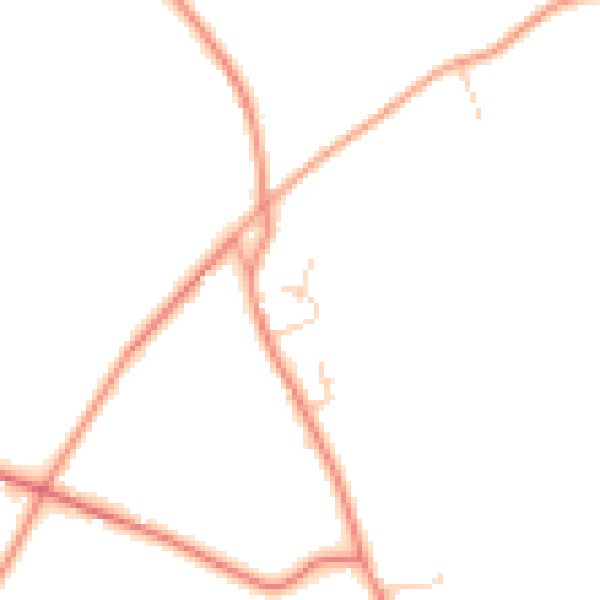 Daytime road noise heatmap for TN26 2AT