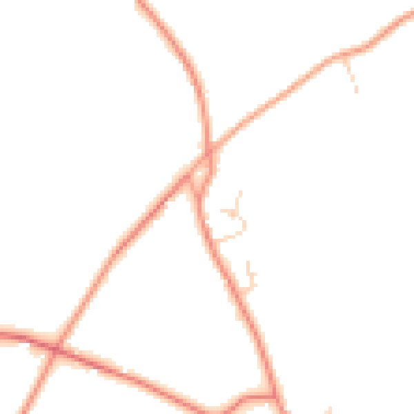 Daytime road noise heatmap for TN26 2AX