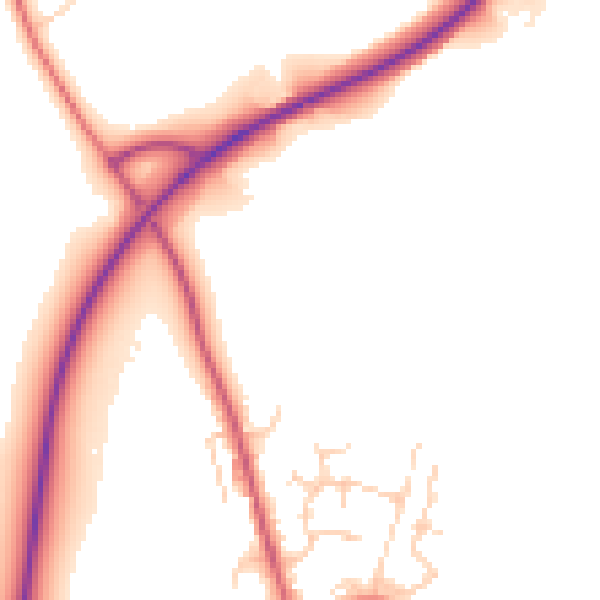 Daytime road noise heatmap for TN26 2FA
