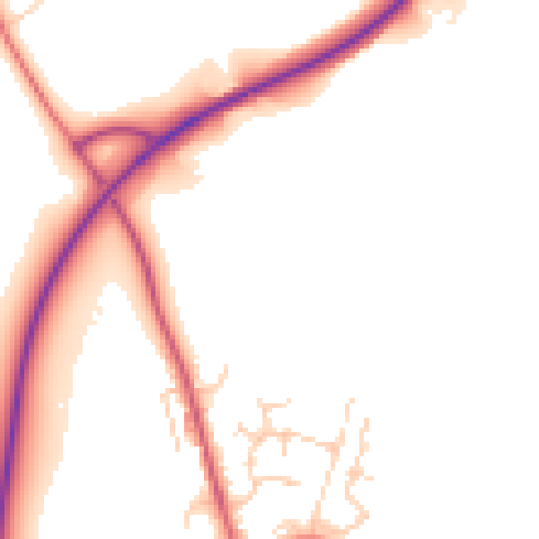 Daytime road noise heatmap for TN26 2FD