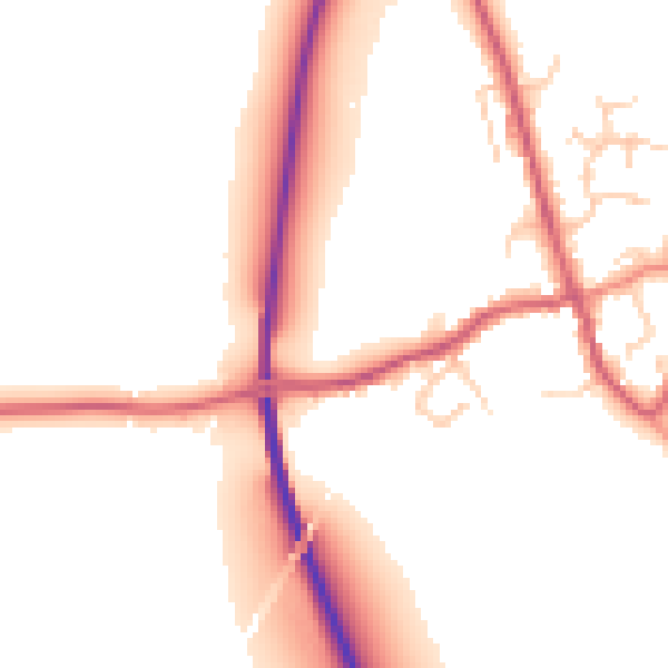 Daytime road noise heatmap for TN26 2FJ
