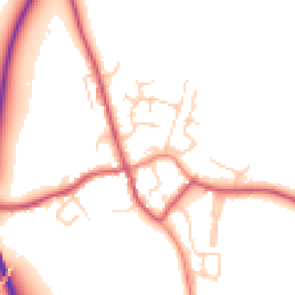 Daytime road noise heatmap for TN26 2HB