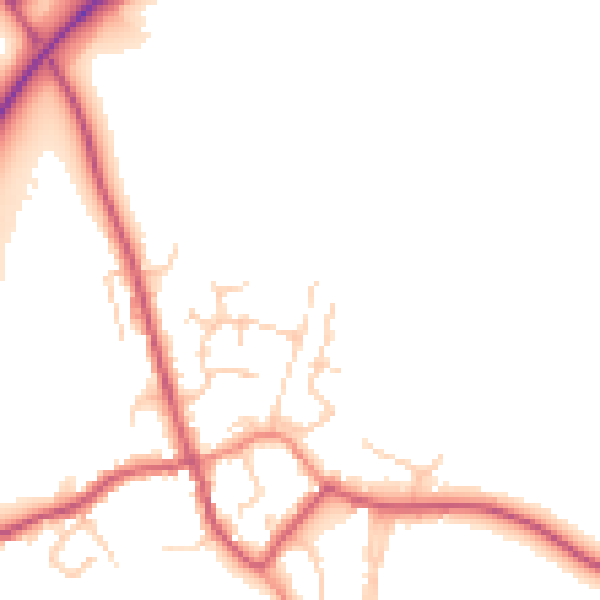 Daytime road noise heatmap for TN26 2HH