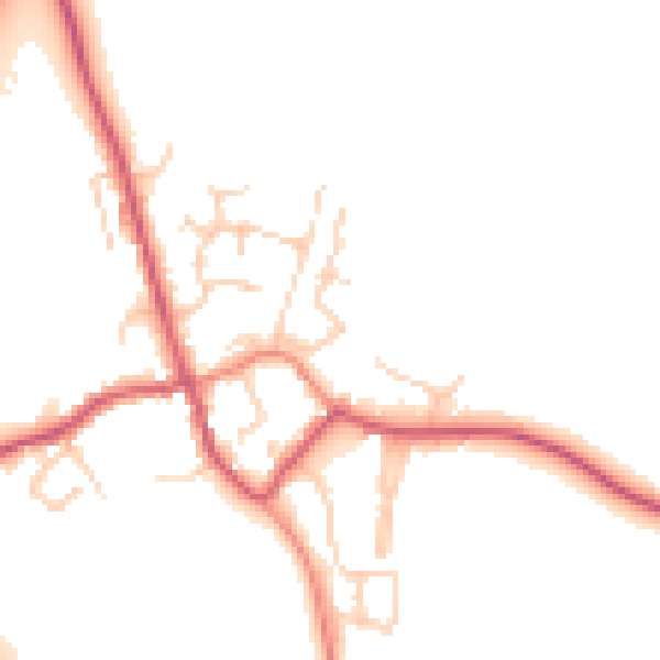 Daytime road noise heatmap for TN26 2HJ