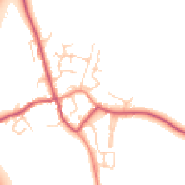 Daytime road noise heatmap for TN26 2HN