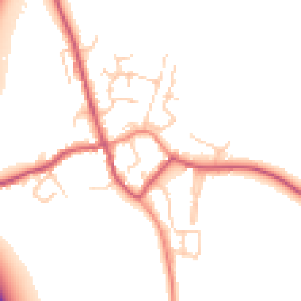 Daytime road noise heatmap for TN26 2HR