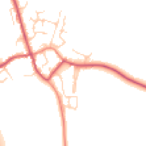 Daytime road noise heatmap for TN26 2HS