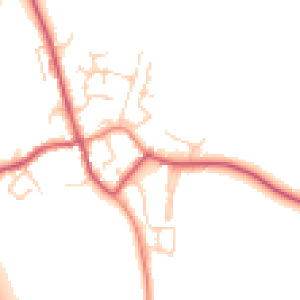 Daytime road noise heatmap for TN26 2HW