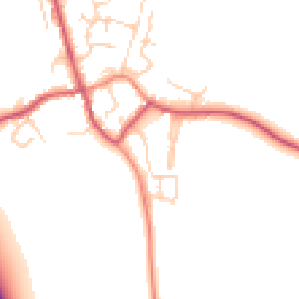 Daytime road noise heatmap for TN26 2HX