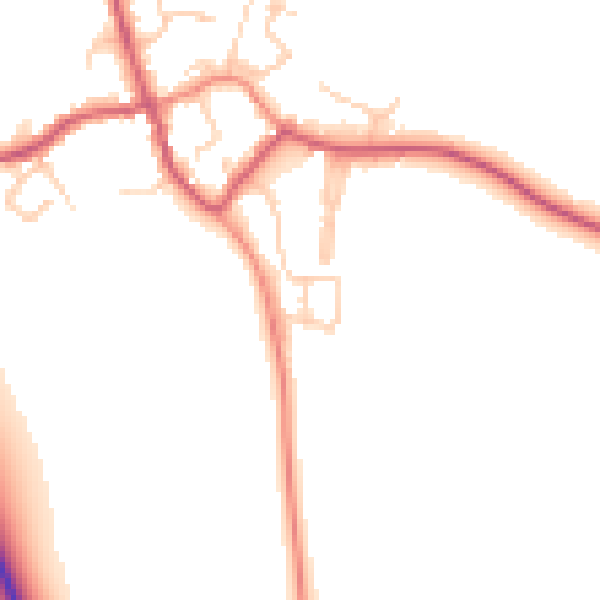 Daytime road noise heatmap for TN26 2JA