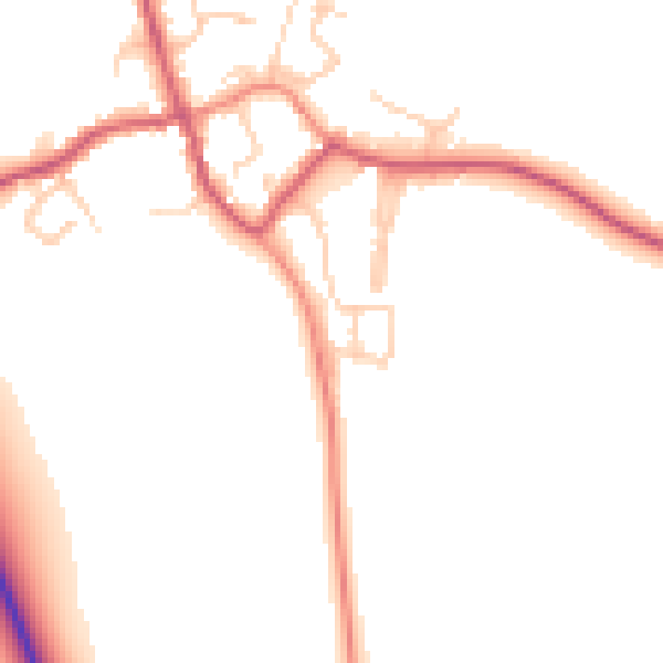 Daytime road noise heatmap for TN26 2JB