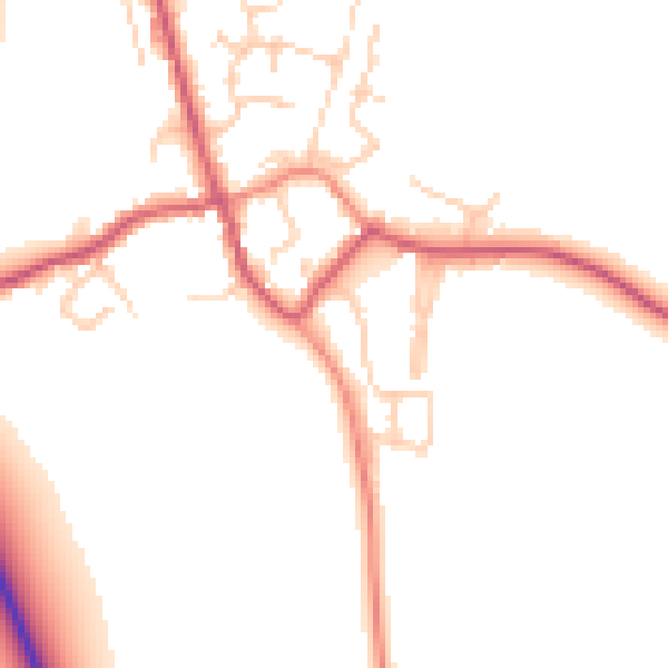Daytime road noise heatmap for TN26 2JE