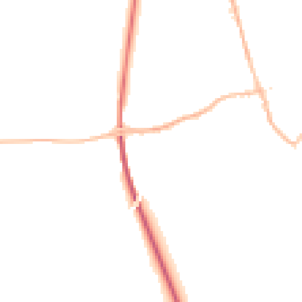 Night-time road noise heatmap for TN26 2JS