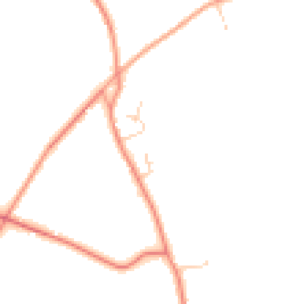 Daytime road noise heatmap for TN26 2LA