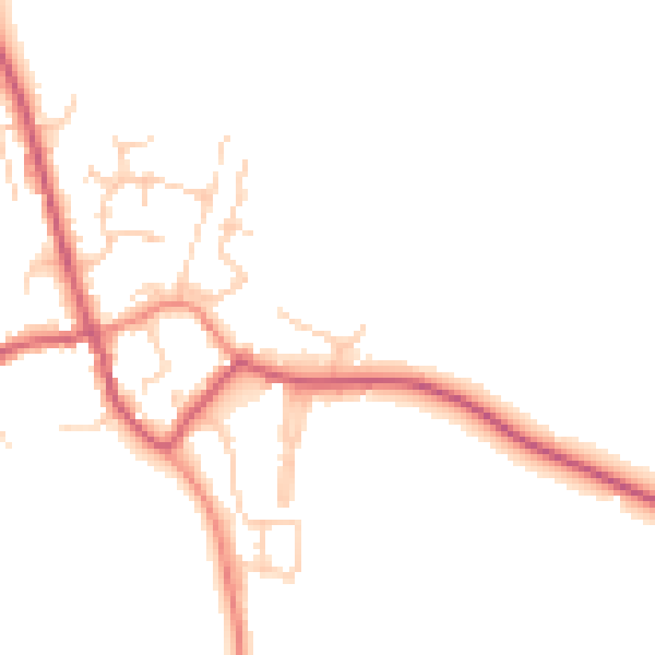 Daytime road noise heatmap for TN26 2NN