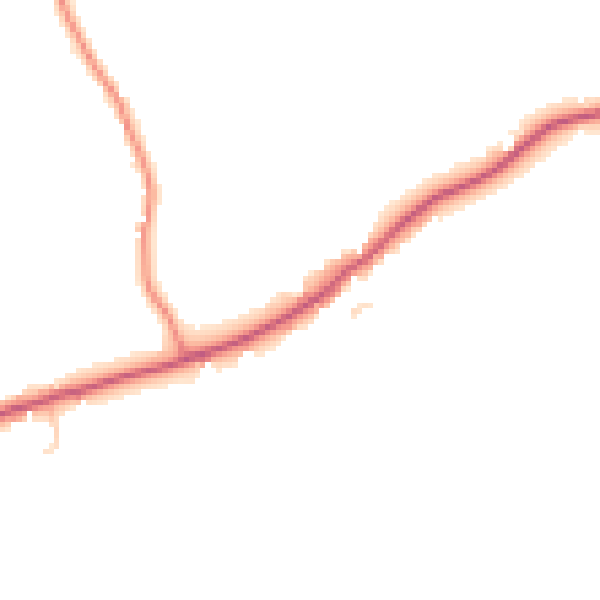 Daytime road noise heatmap for TN26 2NU