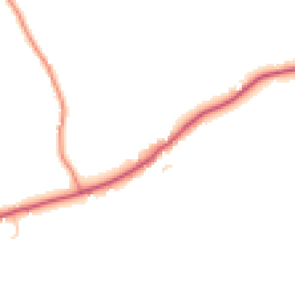 Daytime road noise heatmap for TN26 2NX