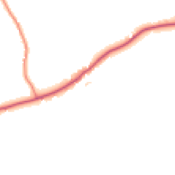 Daytime road noise heatmap for TN26 2NZ