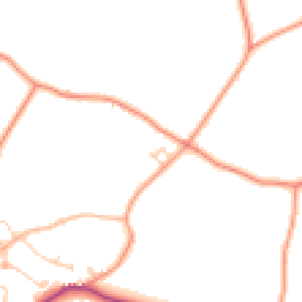 Daytime road noise heatmap for TN26 3AA