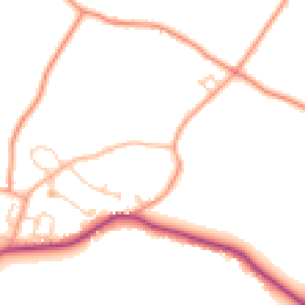 Daytime road noise heatmap for TN26 3AE