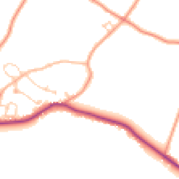 Daytime road noise heatmap for TN26 3AF