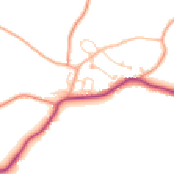 Daytime road noise heatmap for TN26 3AN