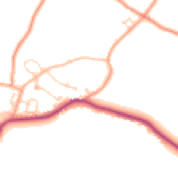 Daytime road noise heatmap for TN26 3AR