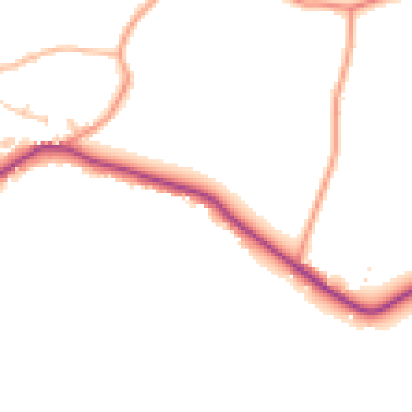 Daytime road noise heatmap for TN26 3AU