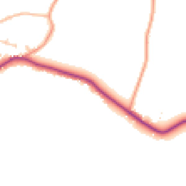 Daytime road noise heatmap for TN26 3AX