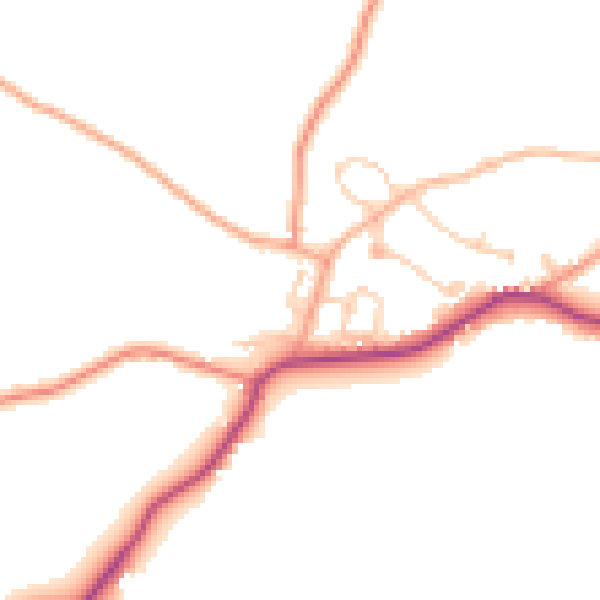 Daytime road noise heatmap for TN26 3AY